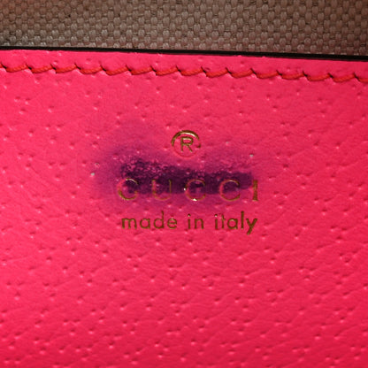 Gucci GG Supreme Monogram Textured Dollar Calfskin Web Ophidia Small Crossbody Bag Beige Ebony Fuchsia 6 of 10