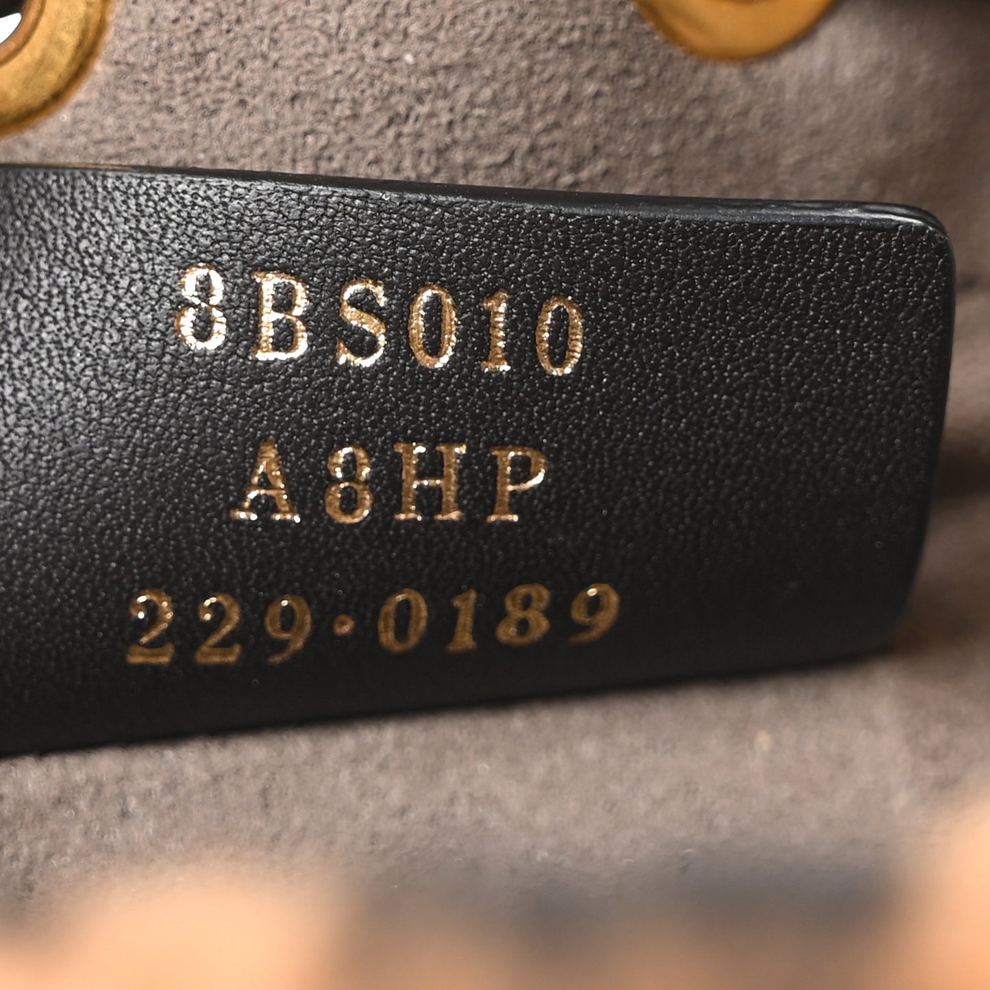 Shearling Vitello Dolce F is Fendi Macro FF 1974 Mini Mon Tresor Bucket Bag Tobacco Black