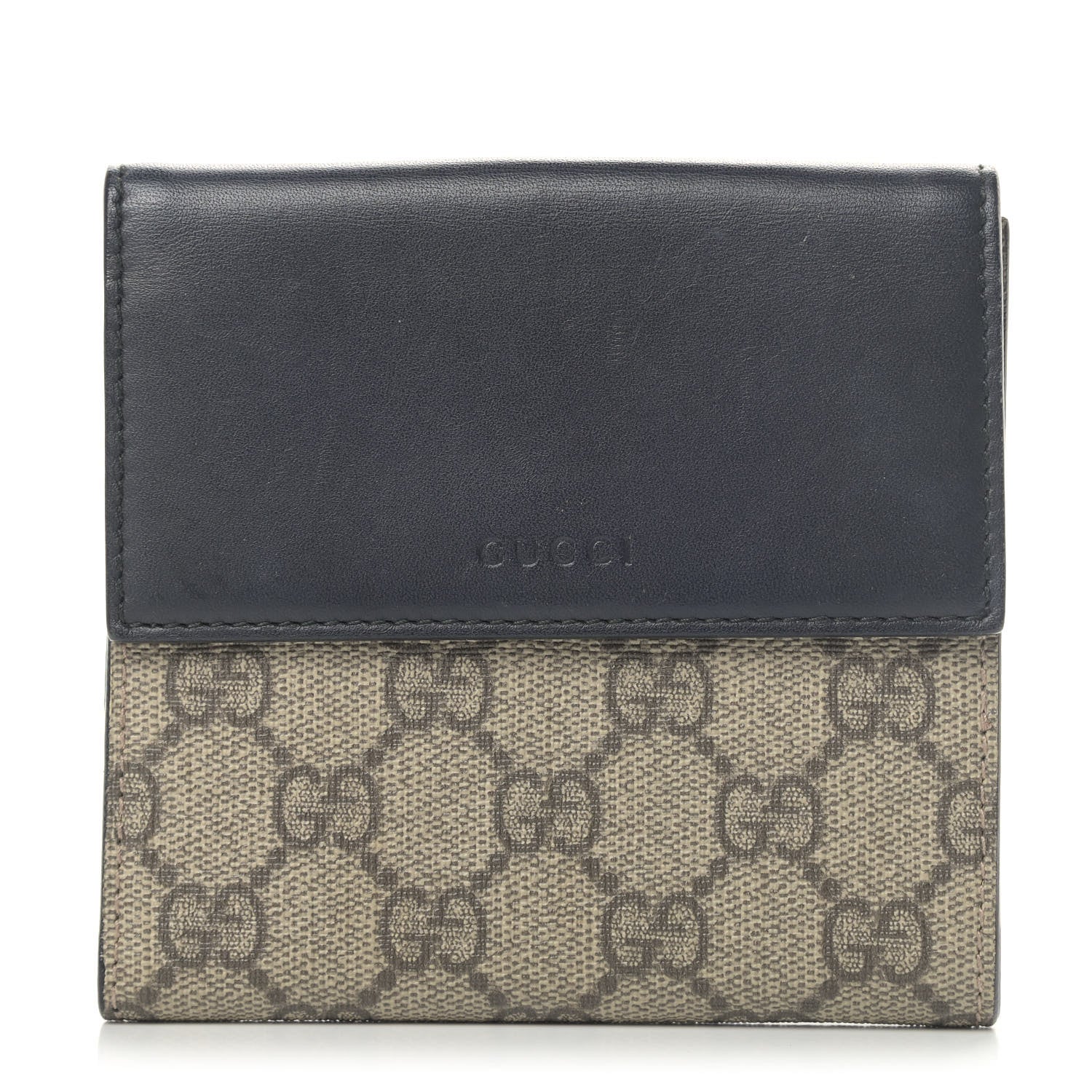 Gucci GG Supreme Monogram French Flap Wallet Black 1 of 6