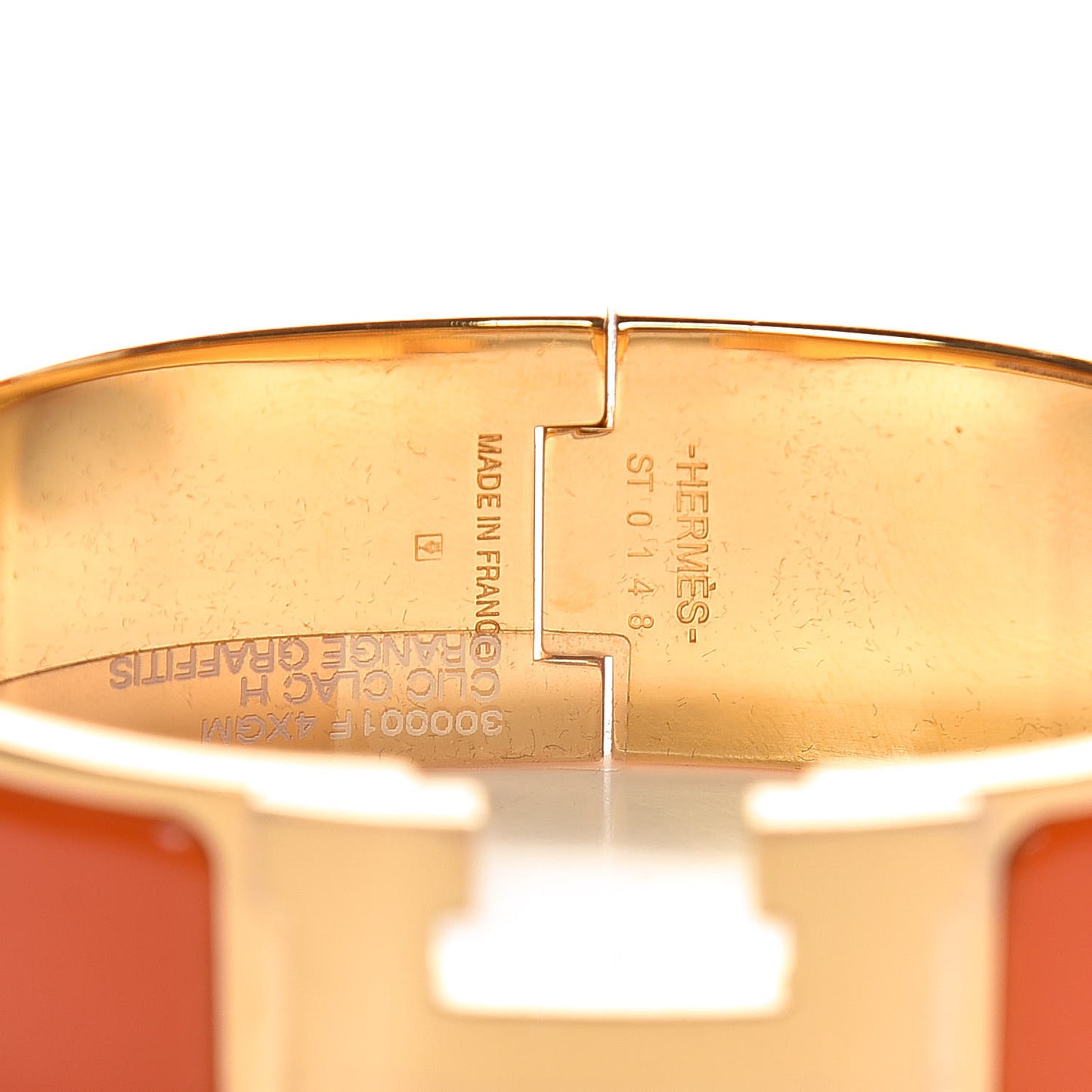 Enamel Wide Clic Clac H Bracelet GM Orange