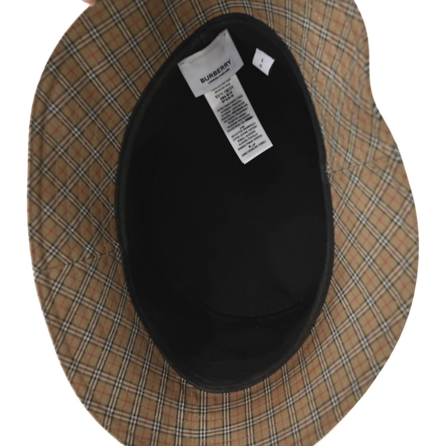 Burberry Technical Cotton Micro Check Bucket Hat L Archive Beige 7 of 10