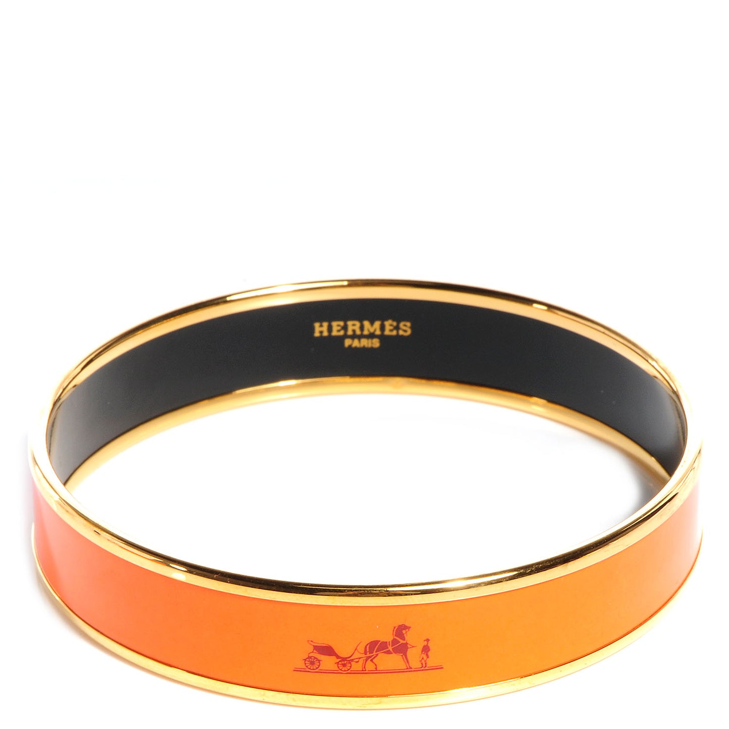Enamel Printed Caleche Medium Bracelet 70 Orange