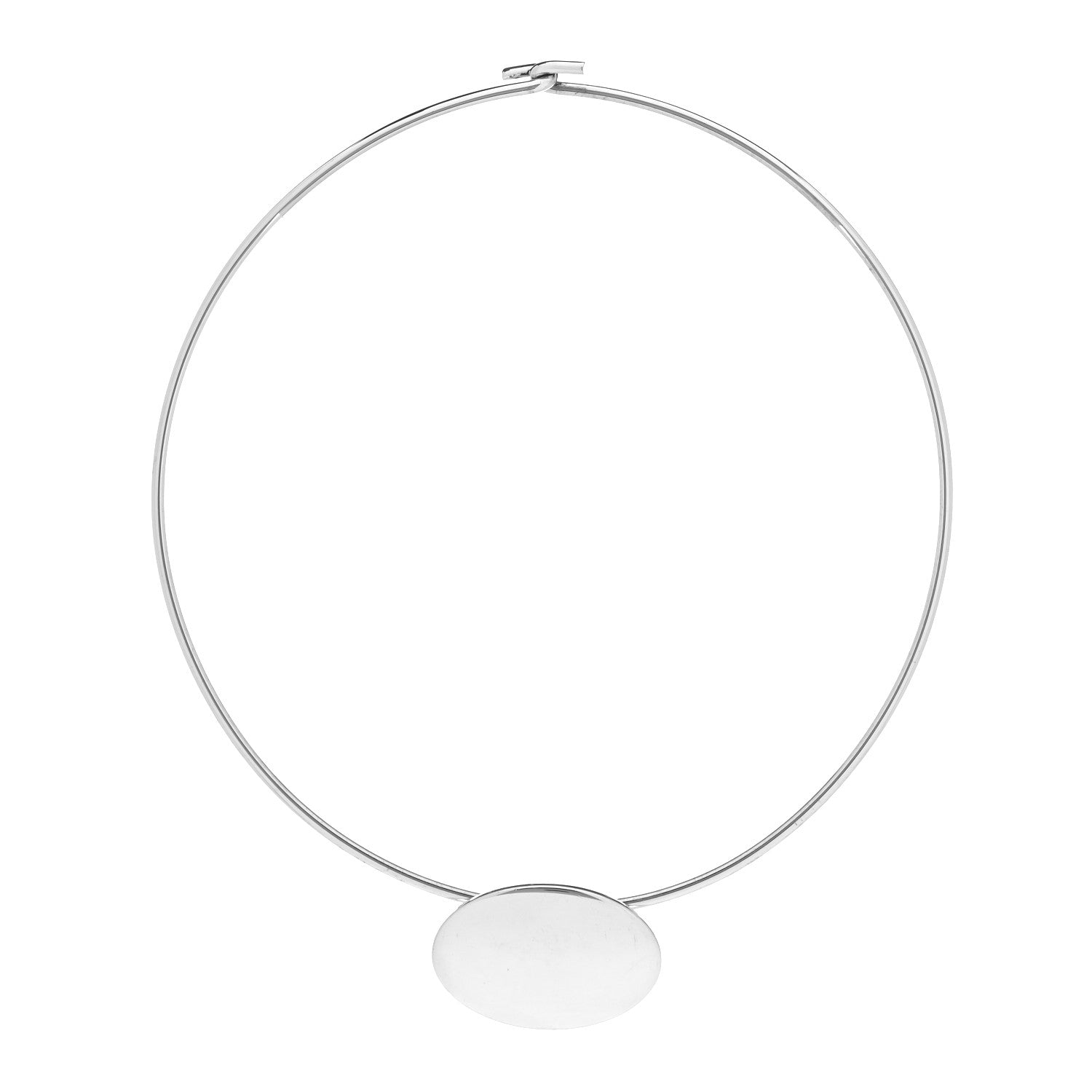 Tiffany Sterling Silver Oval Tag Wire Necklace 2 of 4