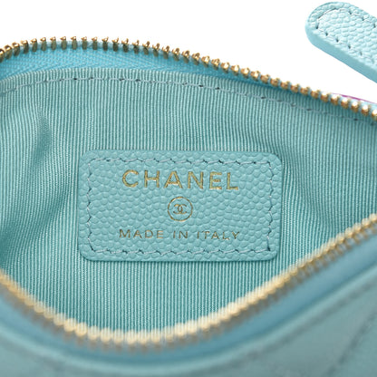 Chanel Caviar Quilted Small Cosmetic Case Light Blue 6 of 10