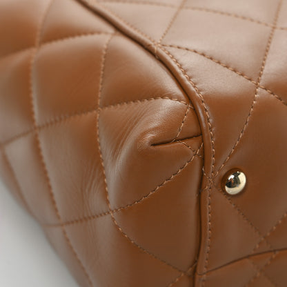 Chanel Calfskin Quilted Small Shopping Tote Dark Beige 13 of 14