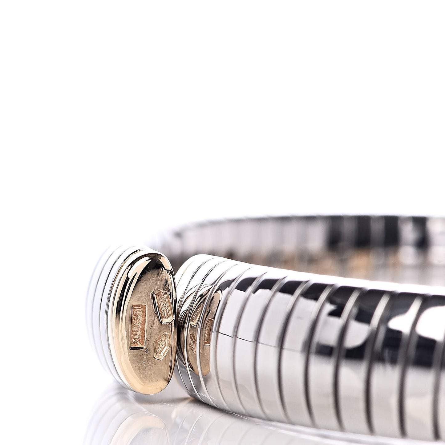 Stainless Steel 18K Yellow Gold 10mm Parentesi Cuff Bracelet