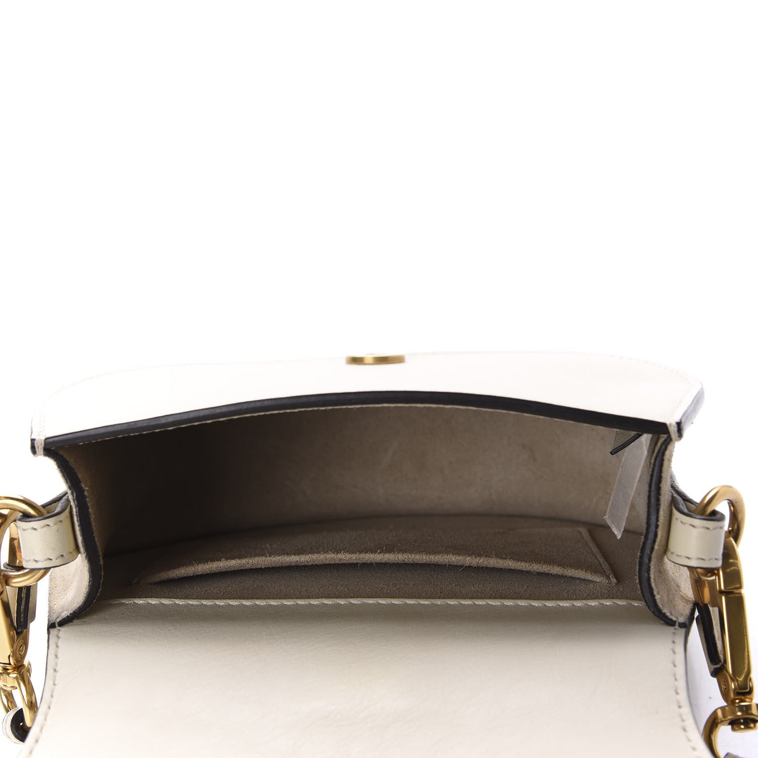 Chloe Calfskin Suede Small Nile Bracelet Bag Off White 5 of 12