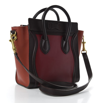 Celine Satin Calfskin Nano Tri-Color Luggage Orchid 3 of 10