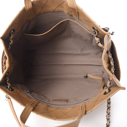 Chanel Calfskin Stitched Large Shopping Tote Beige 5 of 14