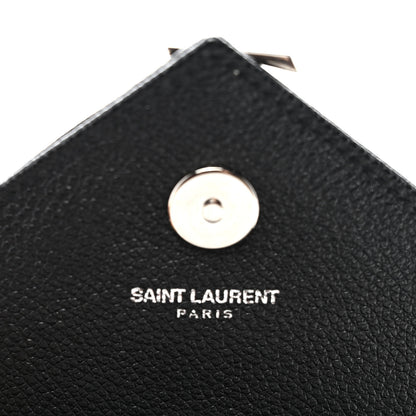 Saint Laurent Grained Calfskin Matelasse Chevron Classic Monogram Baby Chain Bag Black 6 of 10