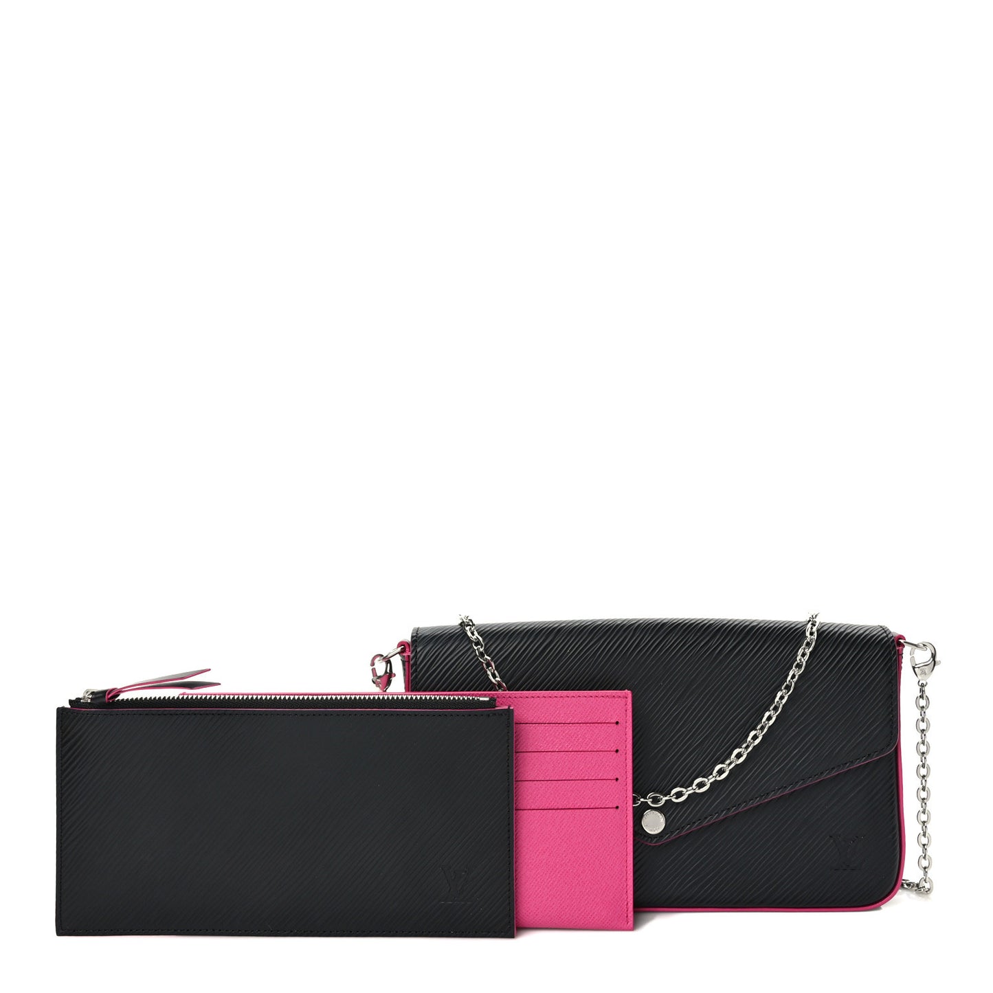 Epi Pochette Felicie Black Hot Pink