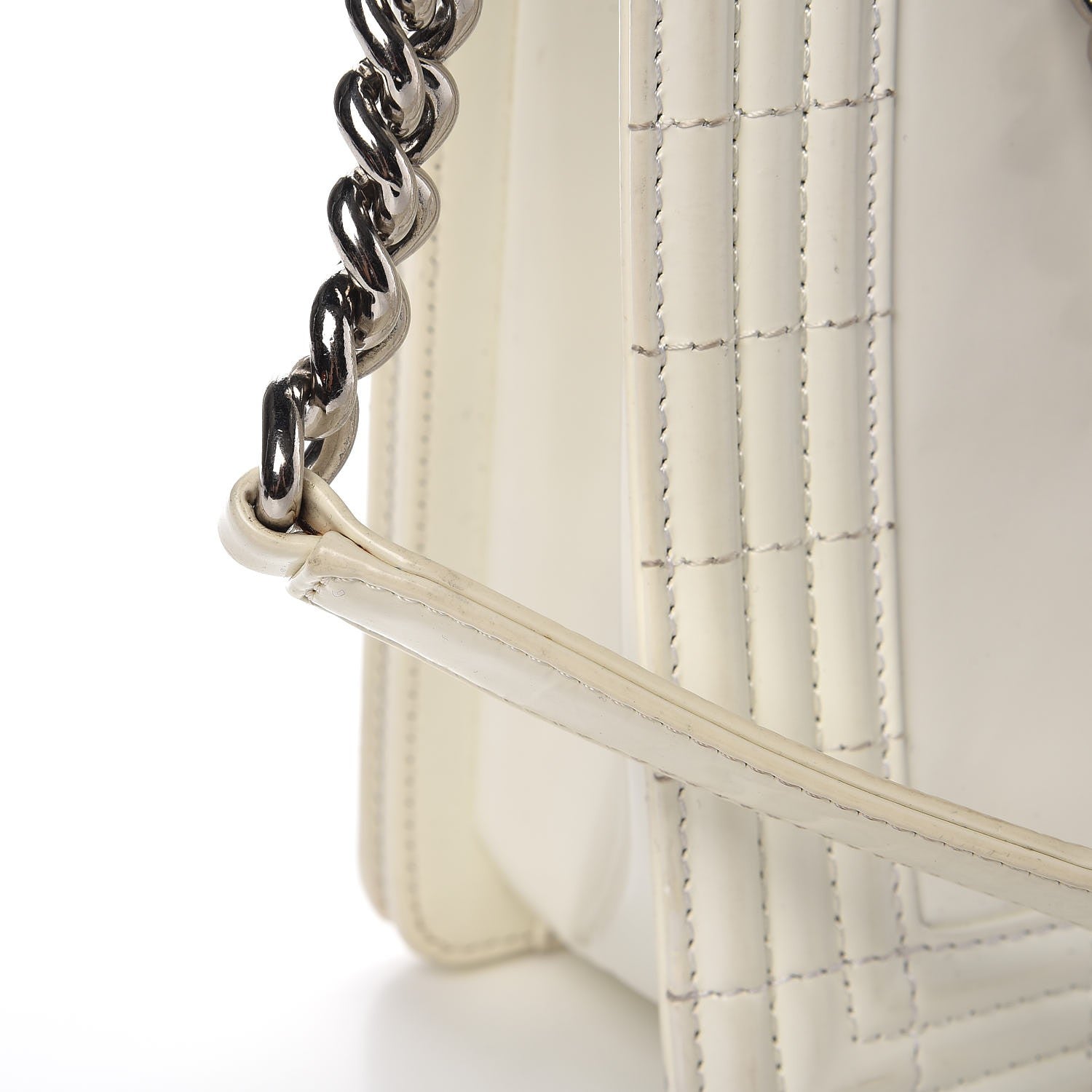 Chanel Glazed Calfskin Large Boy Flap White 12 of 14