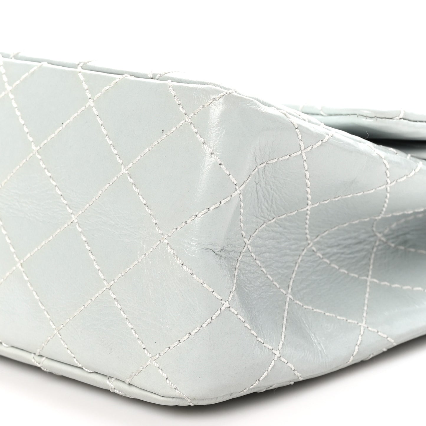 Glazed Calfskin Quilted Surpique 2.55 Reissue Flap Light Blue
