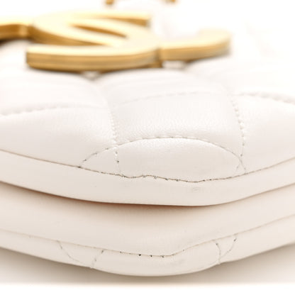 Chanel Lambskin Quilted Giant CC Shoulder Bag White 9 of 10