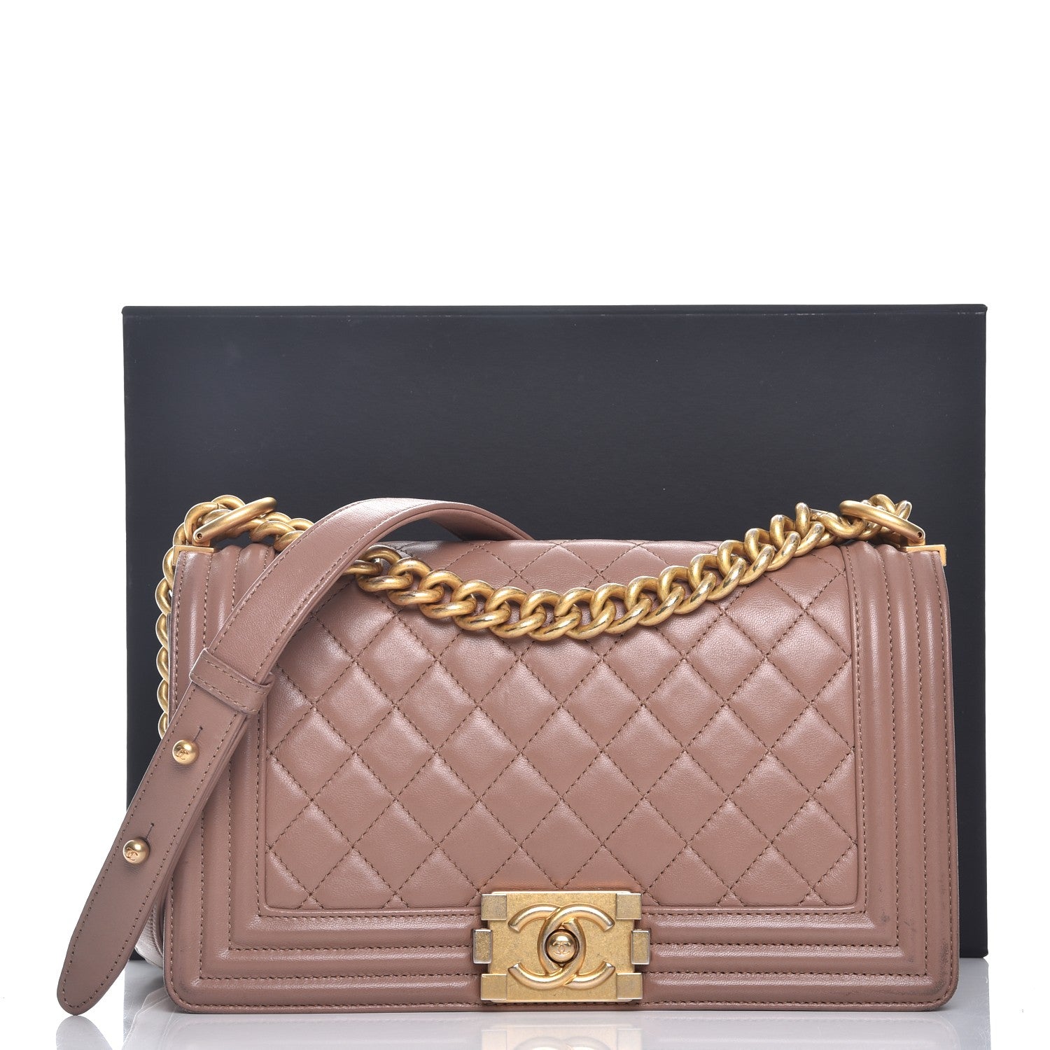 Chanel Calfskin Quilted Medium Boy Flap Camel 14 of 14