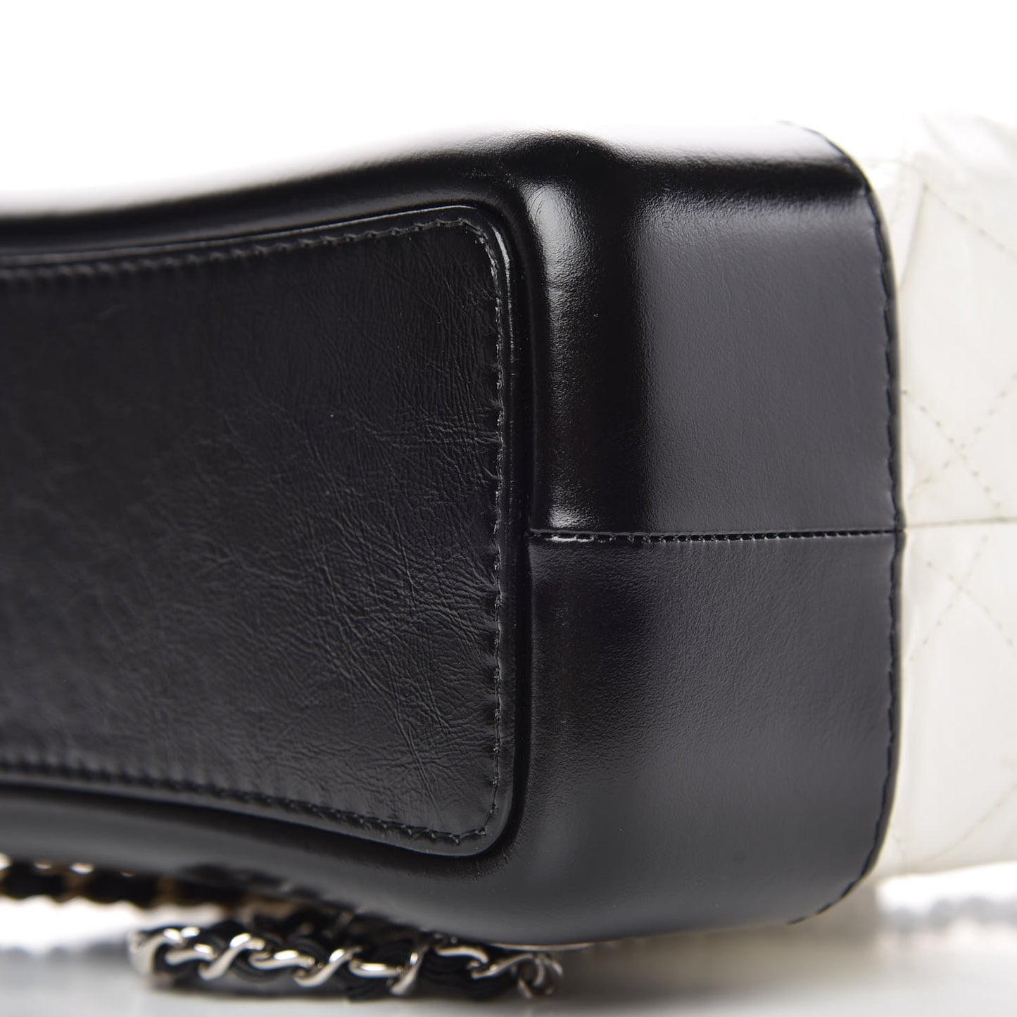 Aged Calfskin Quilted Small Gabrielle Backpack Black White