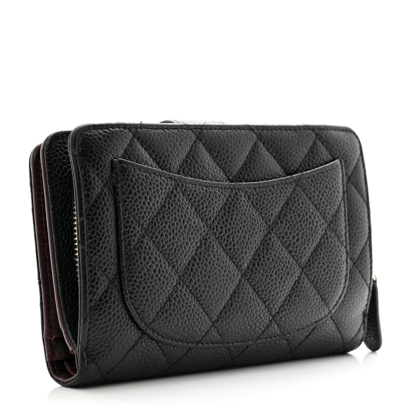 Caviar Quilted CC French Wallet Black