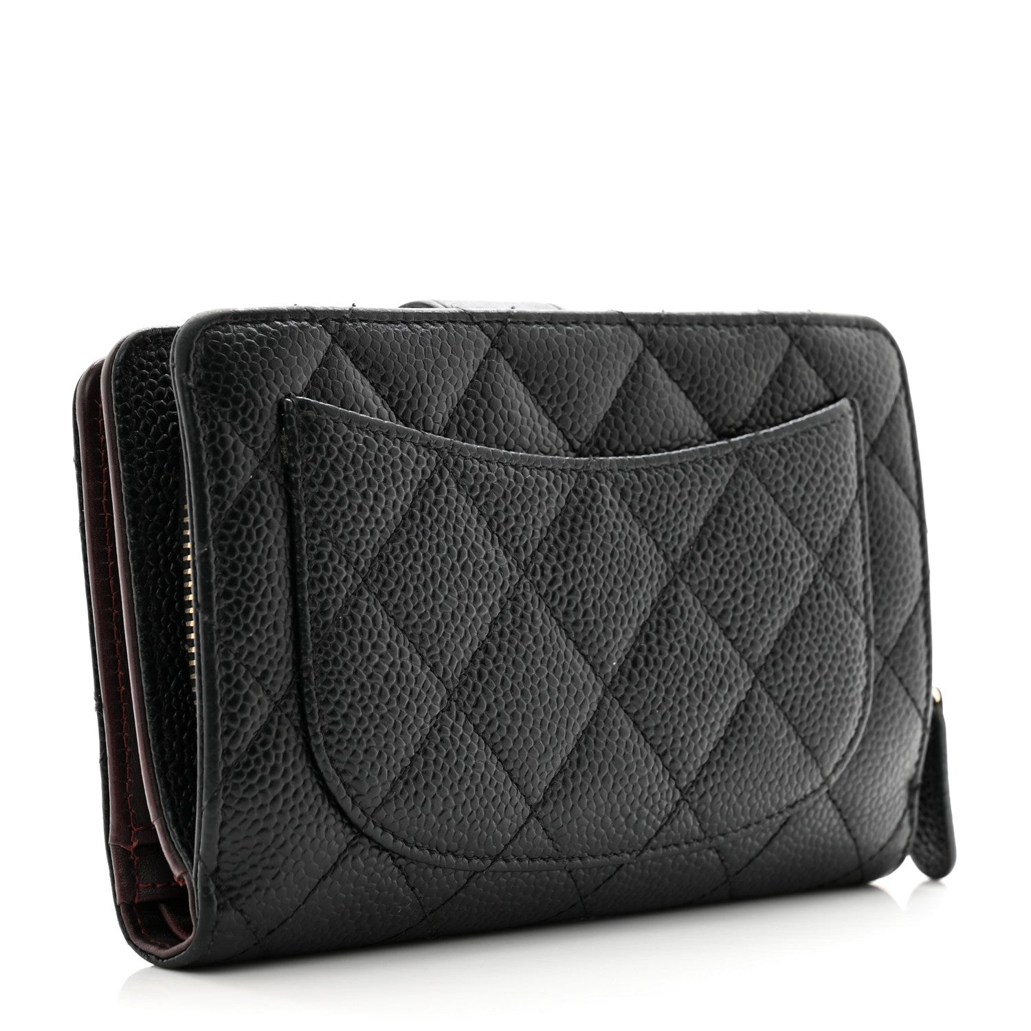 Chanel Caviar Quilted CC French Wallet Black 3 of 12