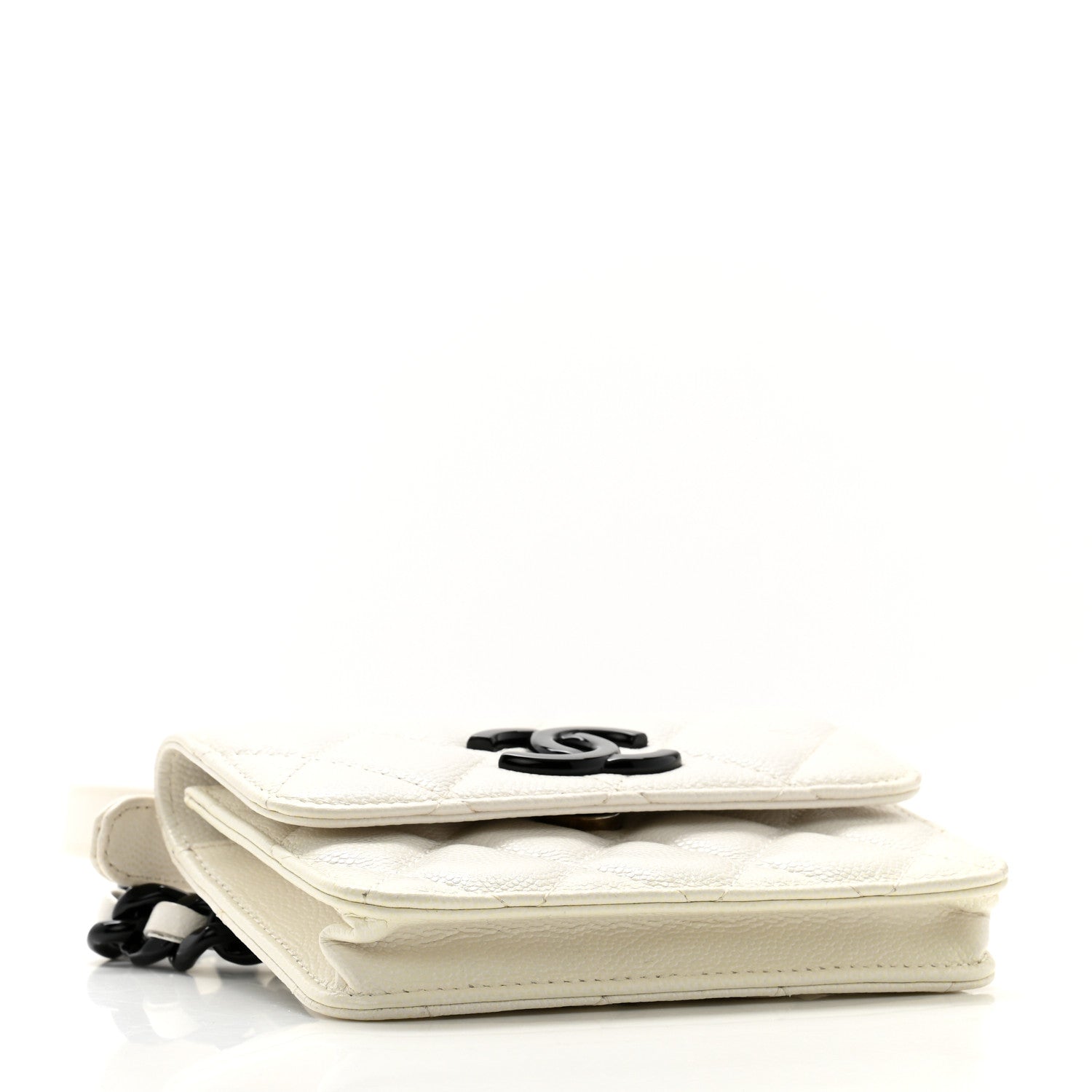 Chanel Caviar Quilted My Everything Belt Flap Card Holder White 3 of 11