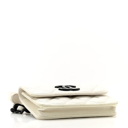 Chanel Caviar Quilted My Everything Belt Flap Card Holder White 3 of 11