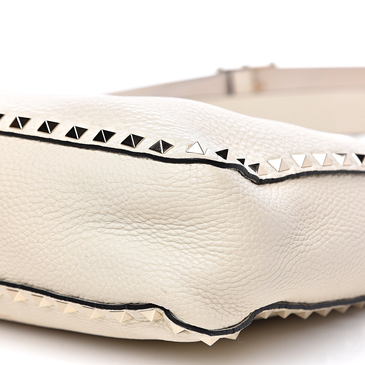 Valentino Garavani Pebbled Calfskin Small Rockstud Flip-Lock Messenger Bag Light Ivory 7 of 8