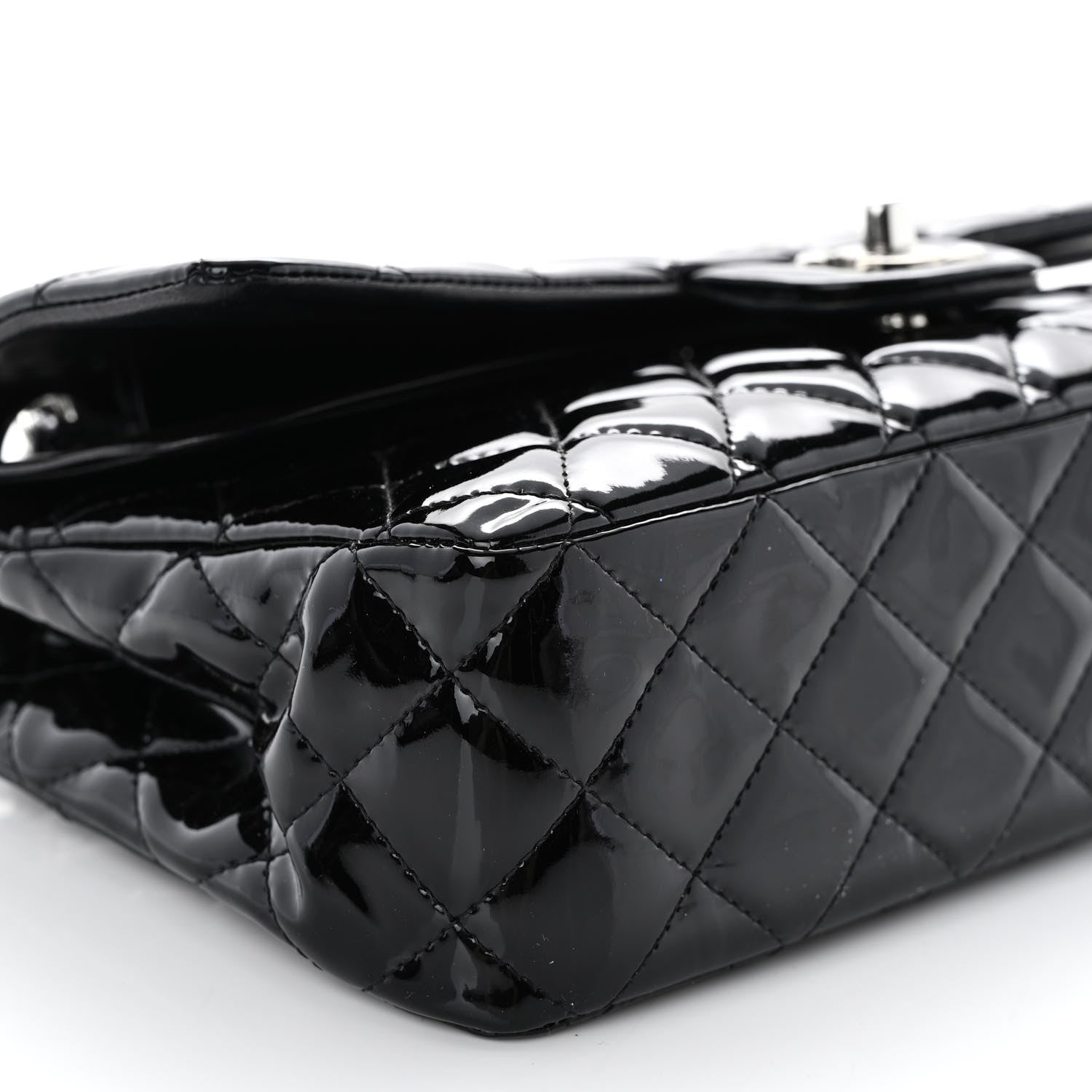 Chanel Patent Quilted Medium Double Flap Black 9 of 14