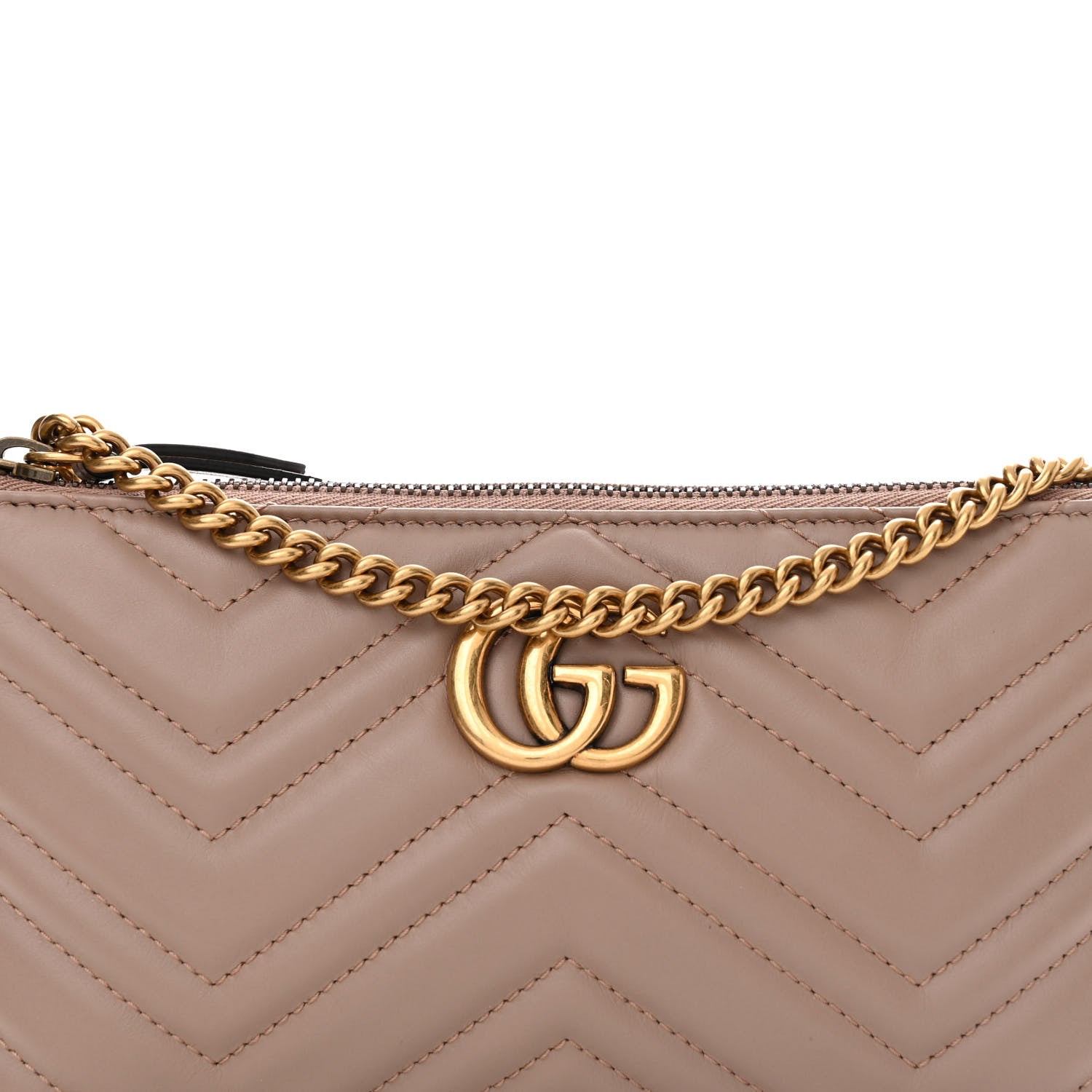 Gucci Calfskin Matelasse Mini GG Marmont Chain Bag Porcelain Rose 8 of 10