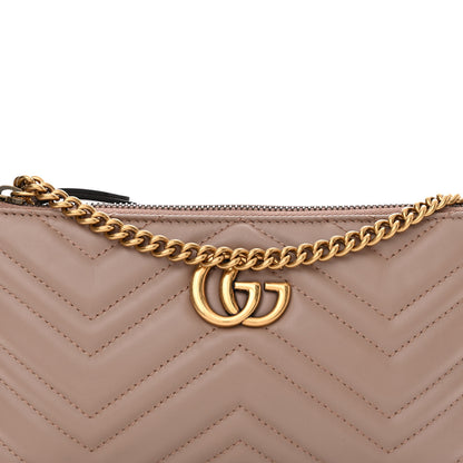 Gucci Calfskin Matelasse Mini GG Marmont Chain Bag Porcelain Rose 8 of 10