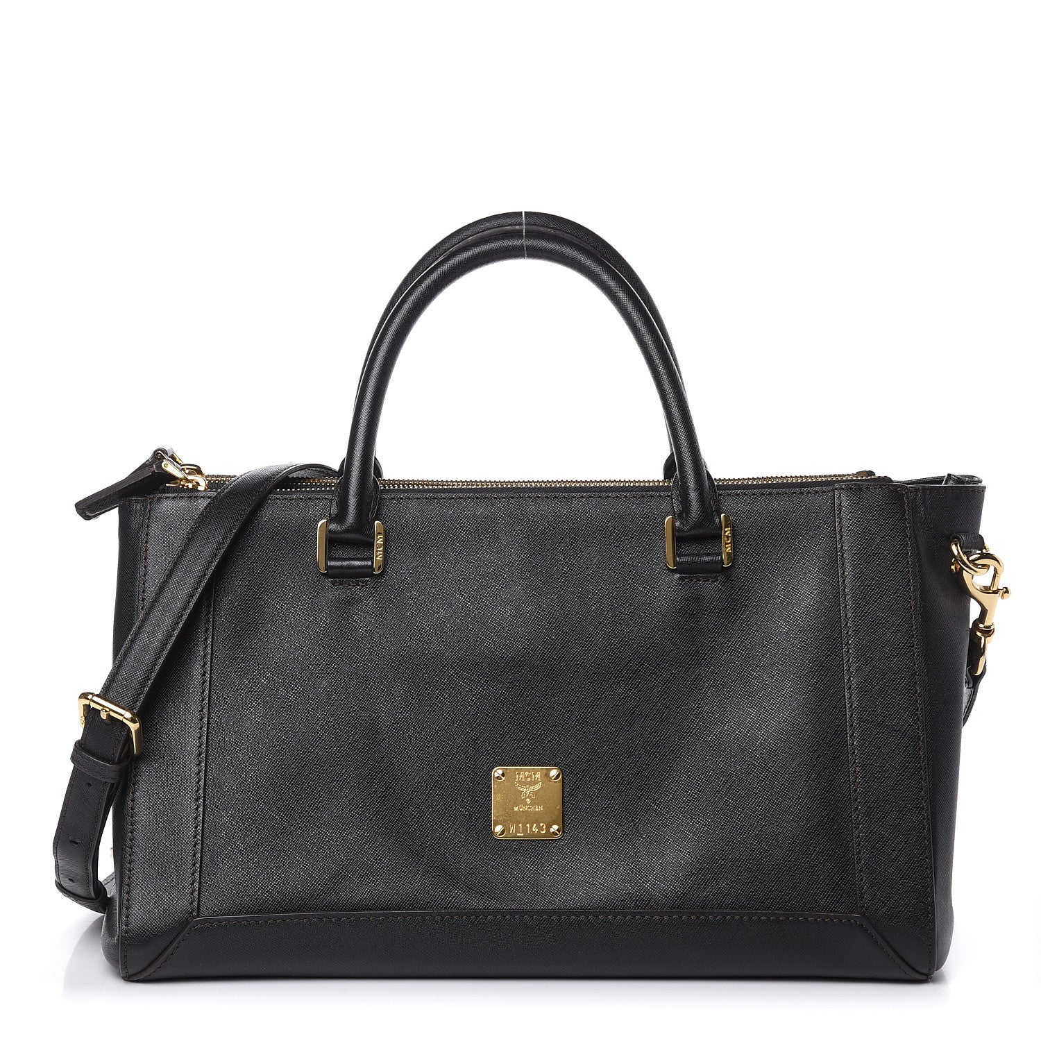 MCM Saffiano Nuovo Tote Black 1 of 14