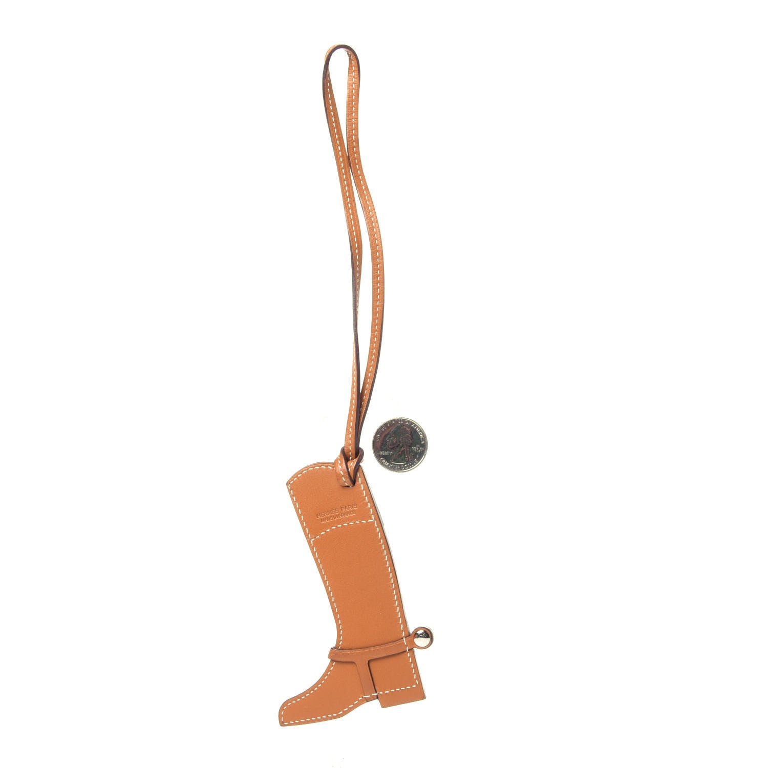 Hermes Butler Swift Paddock Botte Boot Bag Charm Natural Bleu Saint Cyr 2 of 6