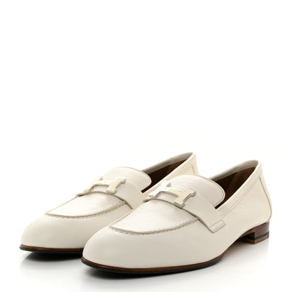 Hermes Calfskin Womens Paris Loafers 38.5 White 3 of 10