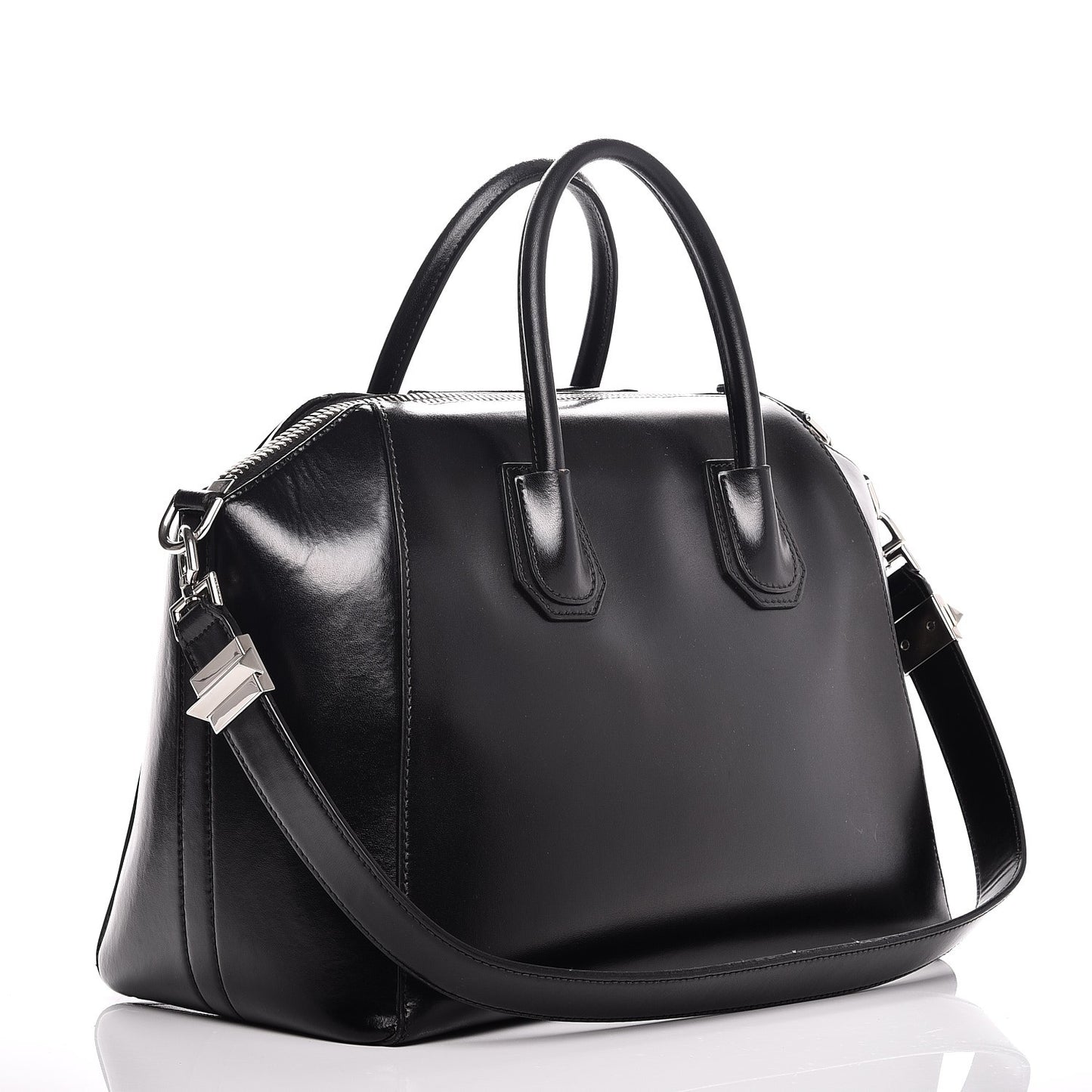 Shiny Lord Calfskin Medium Antigona Black