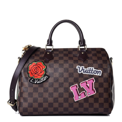 Louis Vuitton Damier Ebene Patches Speedy Bandouliere 30 1 of 12