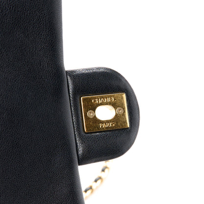 Chanel Lambskin Quilted Logo Flap With Handle Black 7 of 12