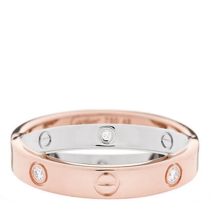 Cartier 18K Pink White Gold 6 Diamonds LOVE Ring 48 4.5 1 of 5