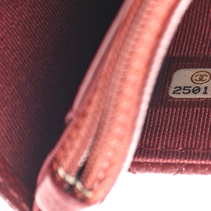 Chanel Metallic Caviar Quilted Wallet on Chain WOC Burgundy 8 of 11