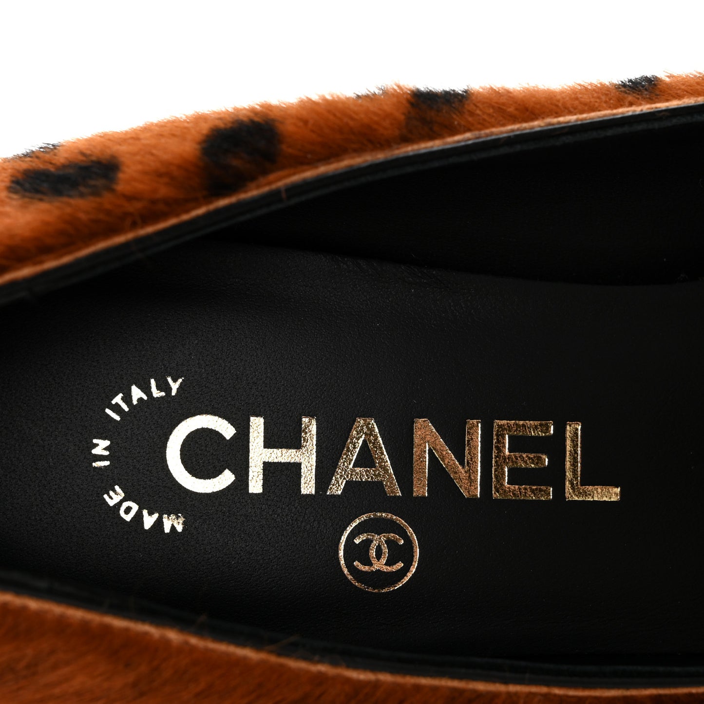 Pony Hair Lambskin Pumps 38 Brown Black
