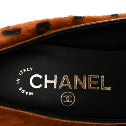 Chanel Pony Hair Lambskin Pumps 38 Brown Black 8 of 10