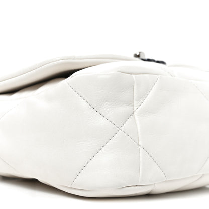 Chanel Glossy Calfskin Quilted Medium Chanel 19 Flap White Black 9 of 10