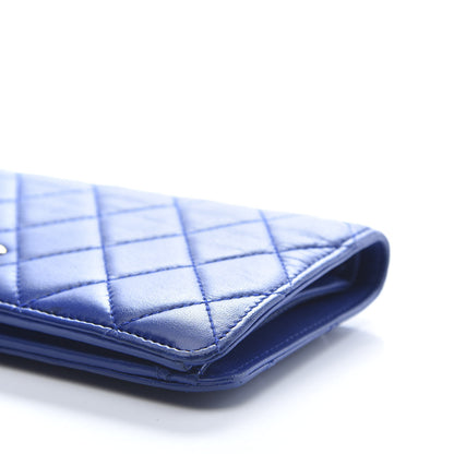Chanel Lambskin Quilted Yen Wallet Blue 9 of 10