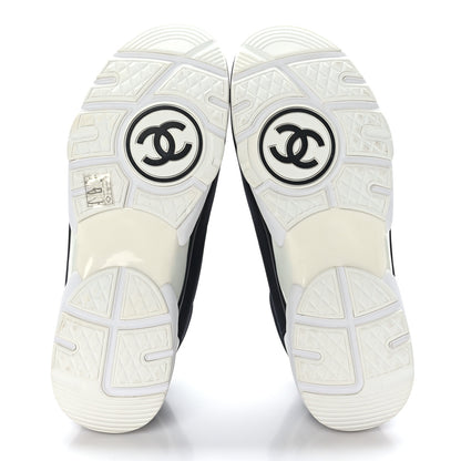 Chanel Mesh Lycra Thermoplastic Mens Sneakers 43 Black White Yellow 5 of 7