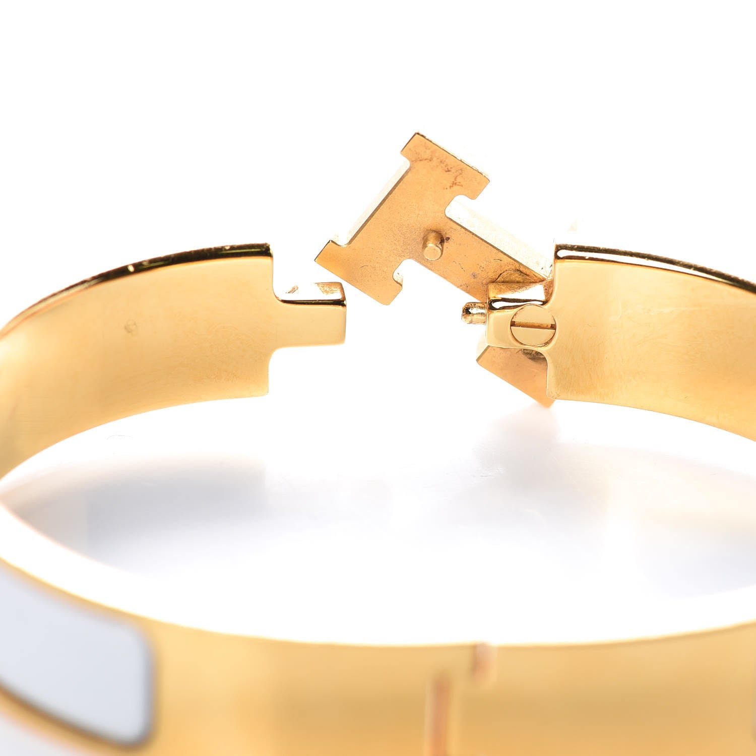 Hermes Enamel Narrow Clic Clac H Bracelet PM White 5 of 6