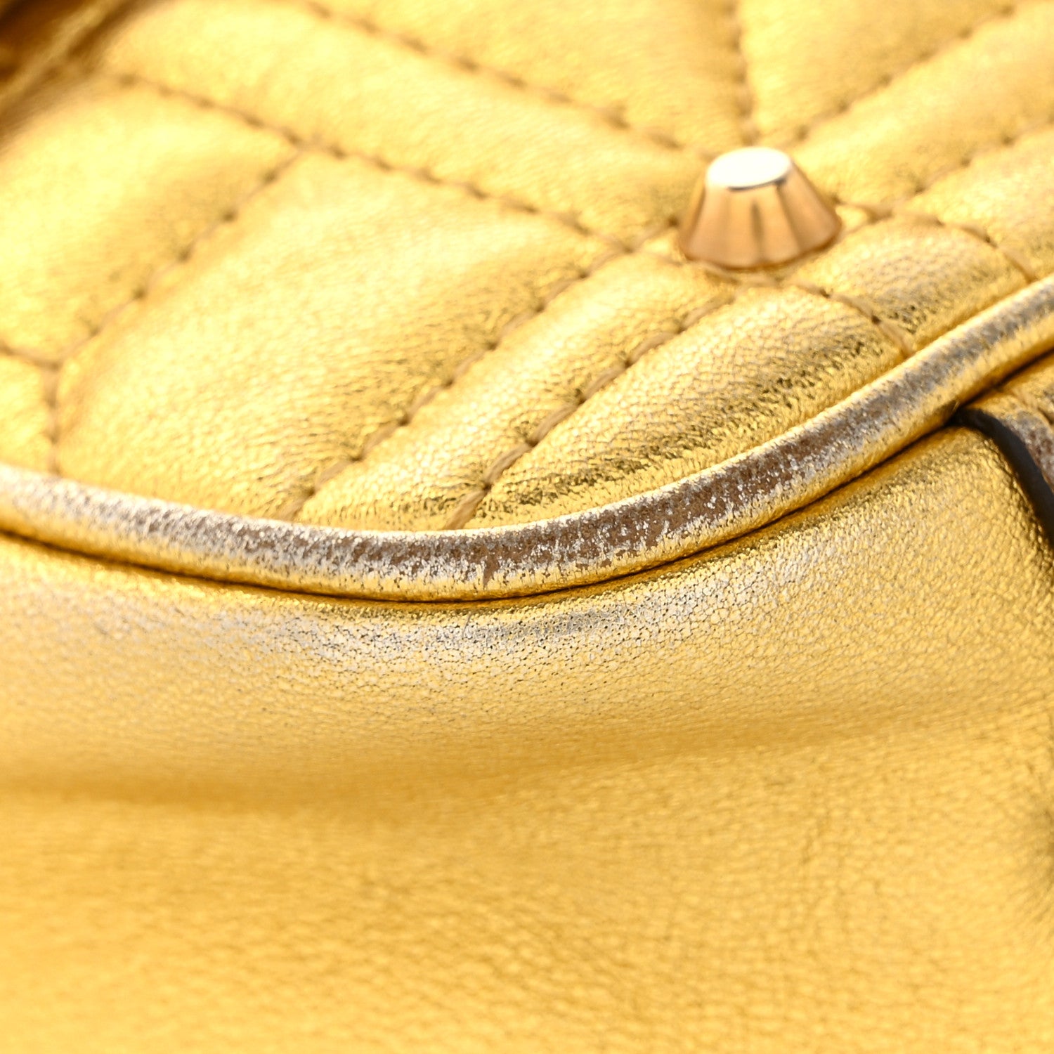 Gucci Metallic Calfskin Matelasse Studded Mini Pearly GG Marmont