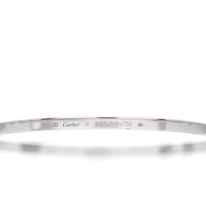 Cartier 18K White Gold Small LOVE Bracelet 18 4 of 5