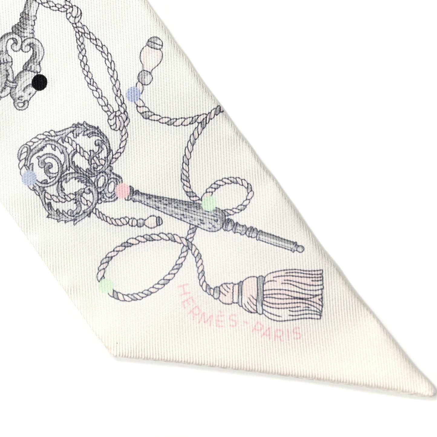 Silk Les Cles A Pois Twilly White Gris Acier