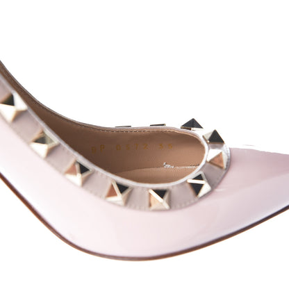 Valentino Garavani Patent Rockstud 100mm Pumps 35 Water Rose Poudre 8 of 9