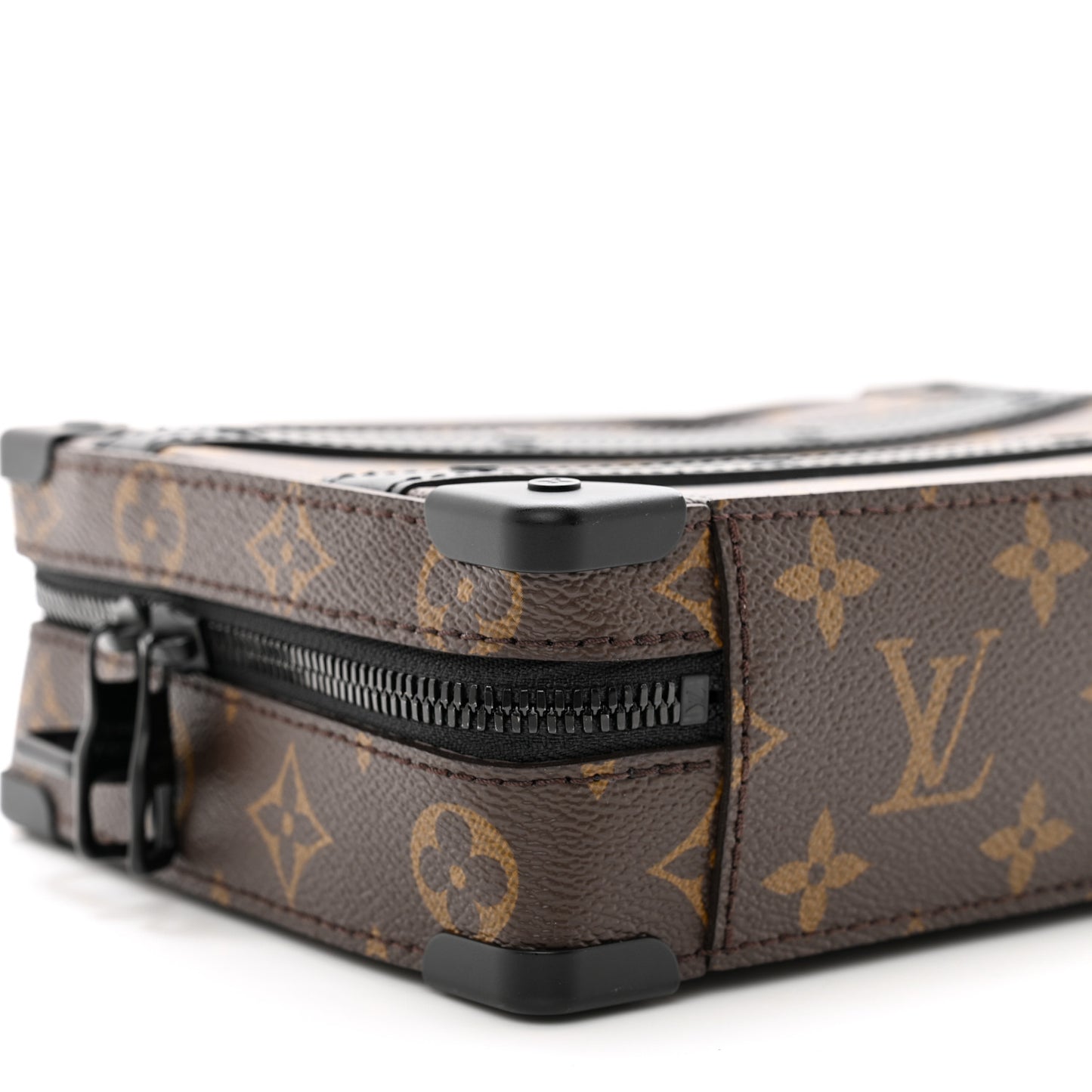 LOUIS VUITTON Monogram Macassar Handle Soft Trunk Black