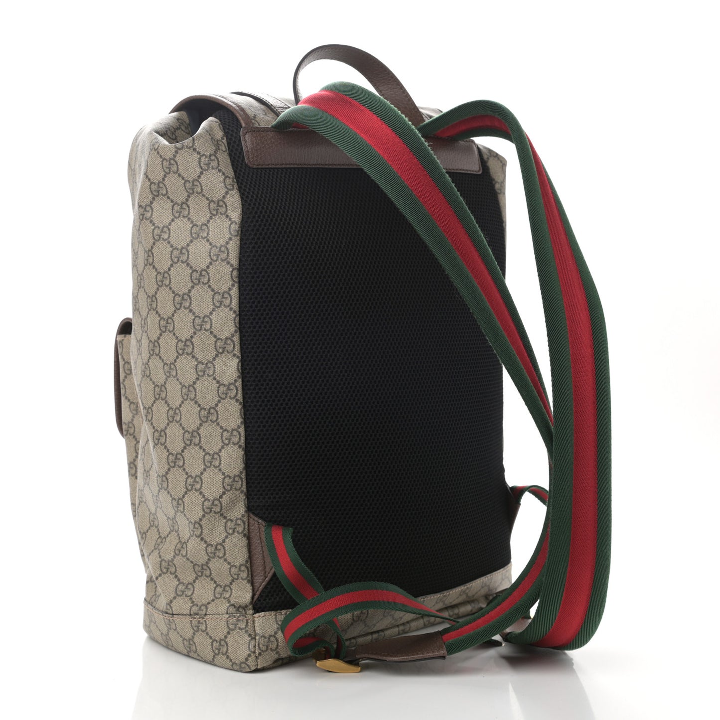 Soft GG Supreme Monogram Neo Vintage Double Buckle Backpack Beige New Acero Crop