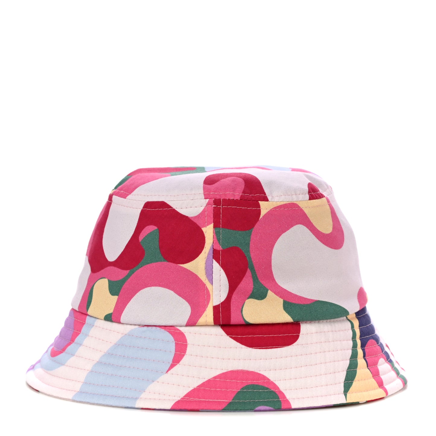 Cotton Camo Print Bucket Hat M Pink Green Yellow Purple