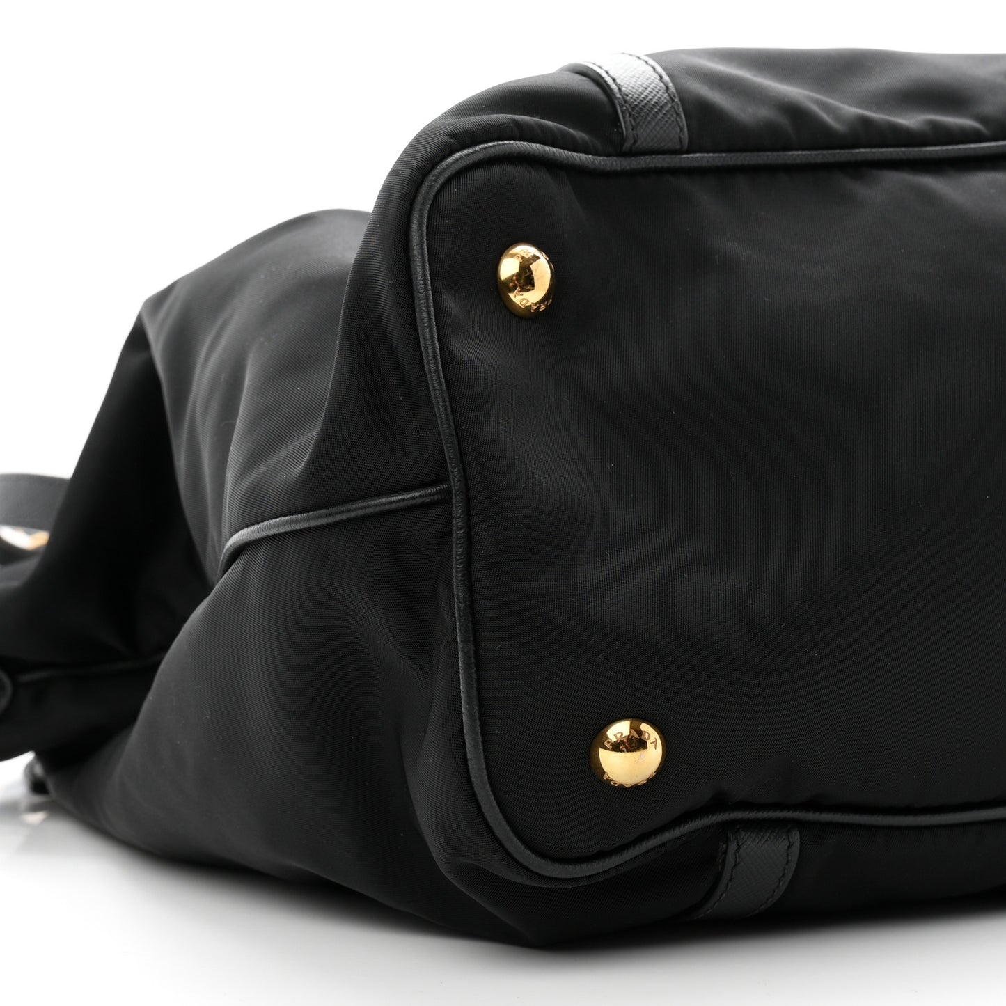 Saffiano Tessuto Nylon Shopping Tote Black